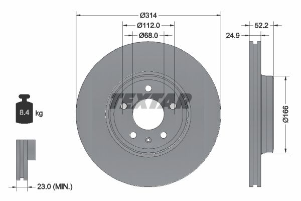 фото Тормозной диск textar 92159903