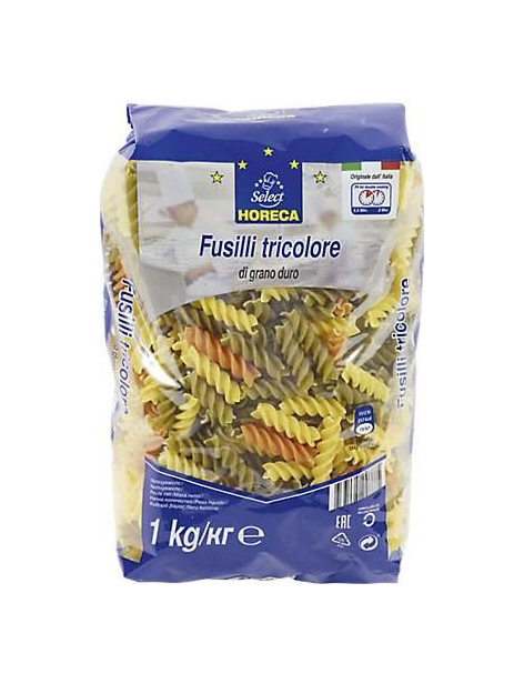 

Макароны Horeca fusilli спиральки цветные 1 кг