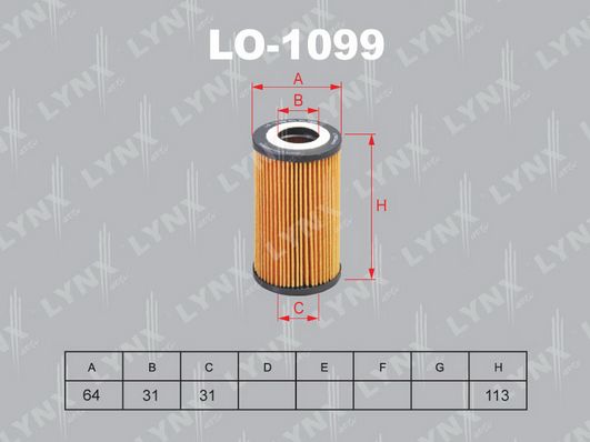 

Фильтр масляный LYNXauto LO-1099