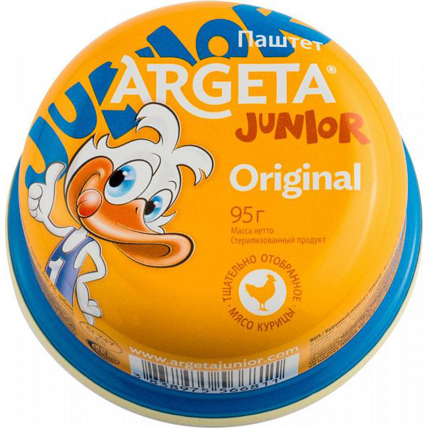 фото Паштет argeta junior original куриный 95 г