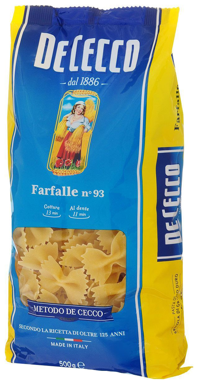 Макаронные изделия  De Cecco farfalle №93 500 г