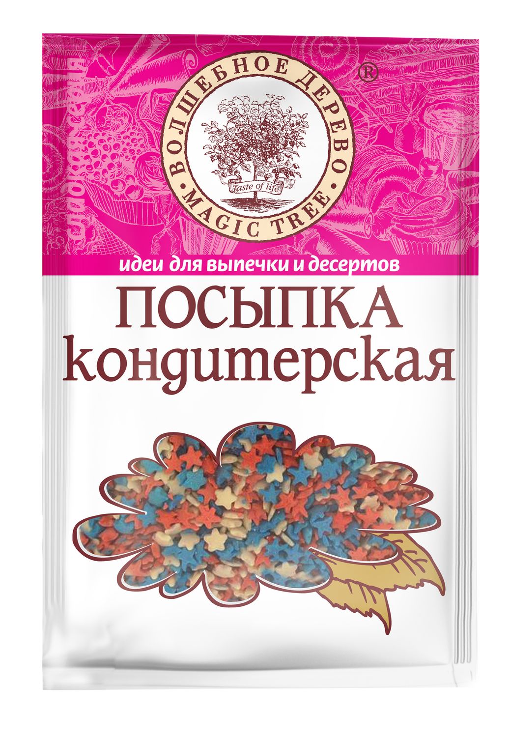 

Посыпка кондитерская Волшебное дерево звездочки 40 г