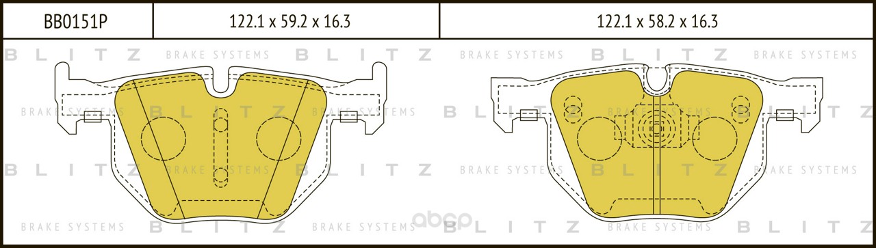 фото Колодки тормозные задние blitz bb0151p