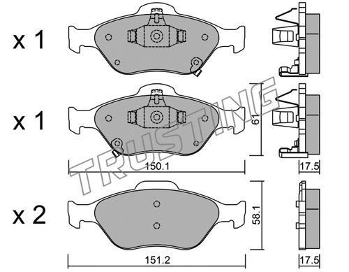фото Комплект тормозных дисковых колодок trusting 325.1