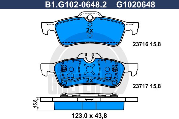

Тормозные колодки GALFER дисковые B1G10206482