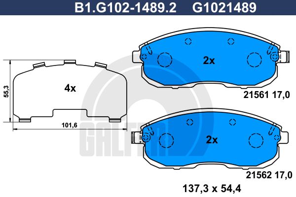 

Тормозные колодки GALFER дисковые B1G10214892