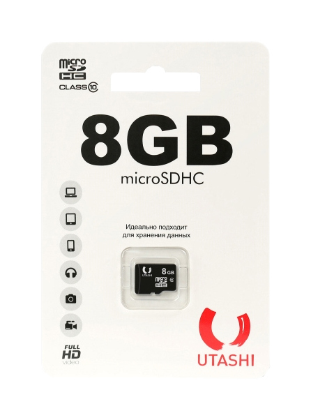 

Карта памяти UTASHI Micro SDHC UT8GBSDCL10-00 8GB