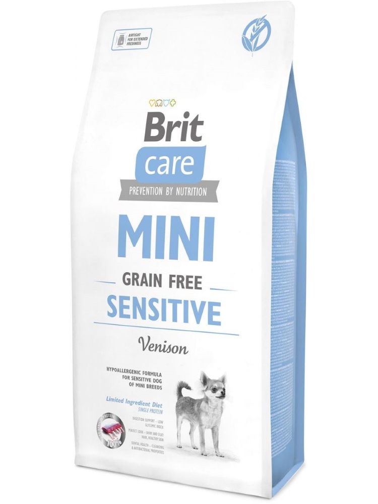 фото Сухой корм для собак brit care mini grain free sensitive, для мелких пород, оленина, 7кг