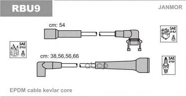 

Комплект проводов зажигания JANMOR RBU9