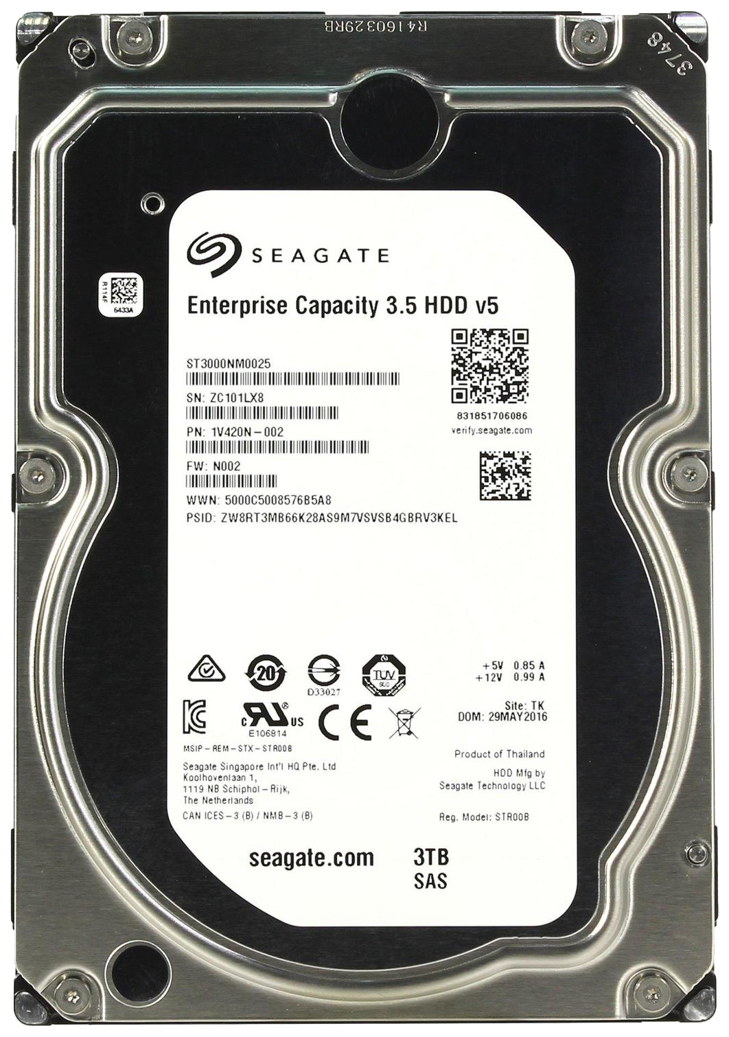 Жесткий диск Seagate Enterprise Capacity 3ТБ (ST3000NM0025)