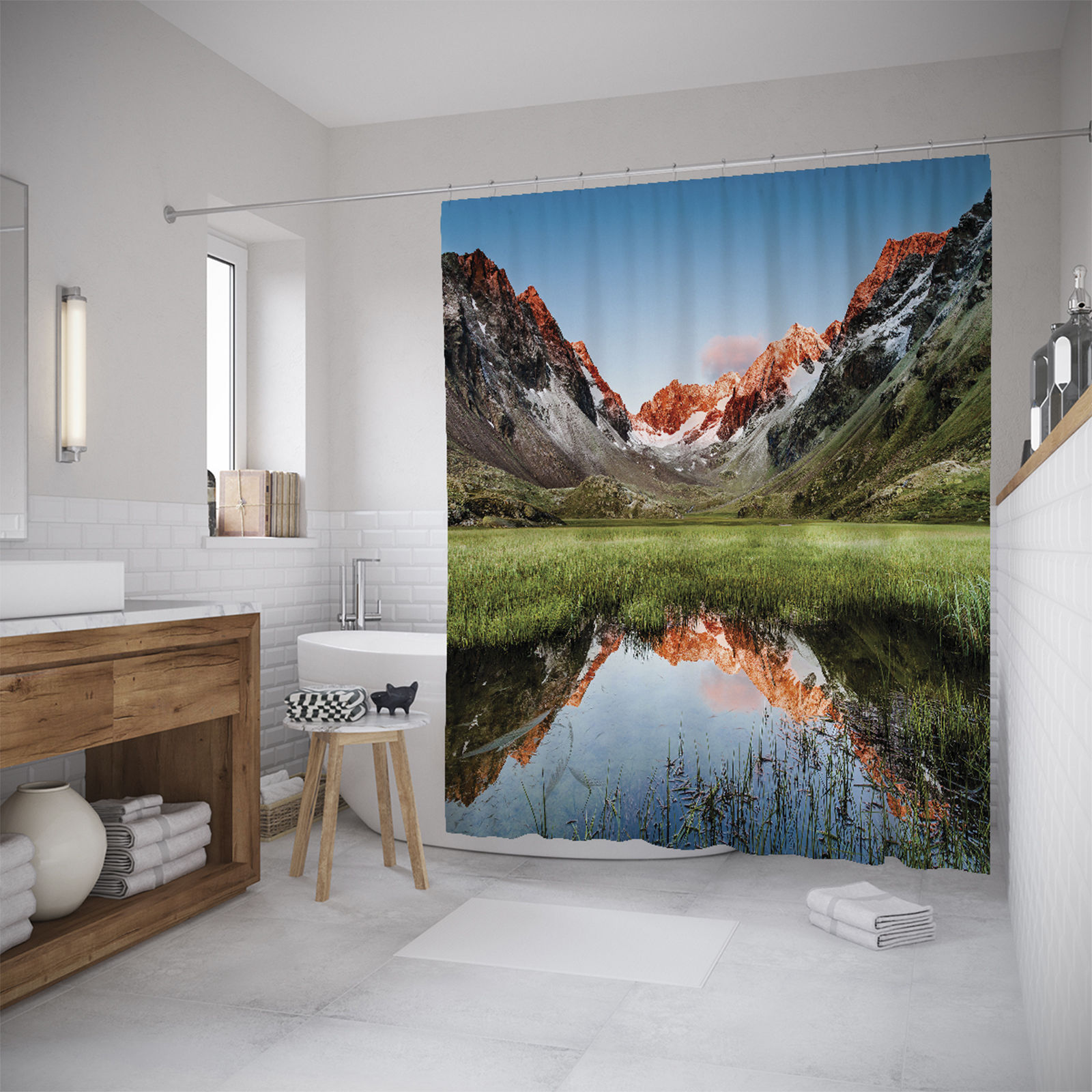 

Штора для ванной JoyArty «Альпийское озеро» 180x200