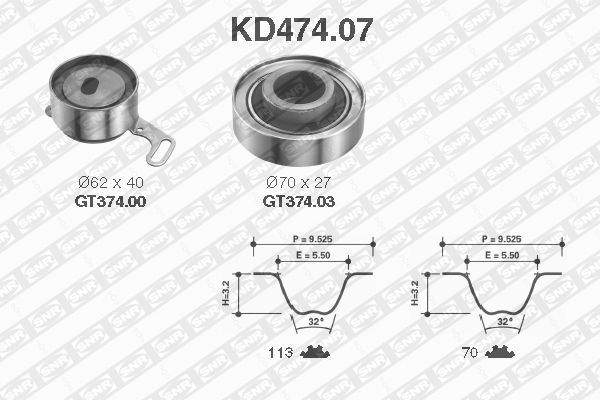 фото Комплект ремня грм snr kd474.07 ntn-snr
