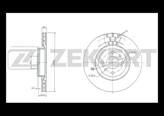 фото Тормозной диск zekkert bs-5011