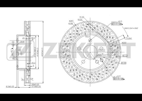 фото Тормозной диск zekkert bs-5625