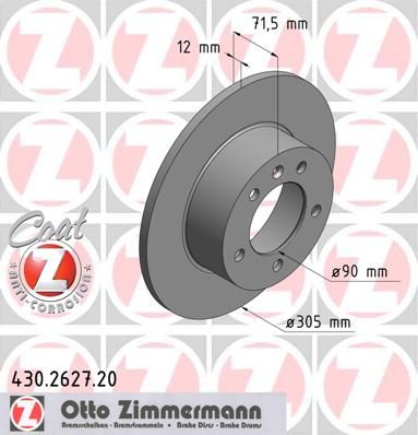 

Тормозной диск ZIMMERMANN 430.2627.20