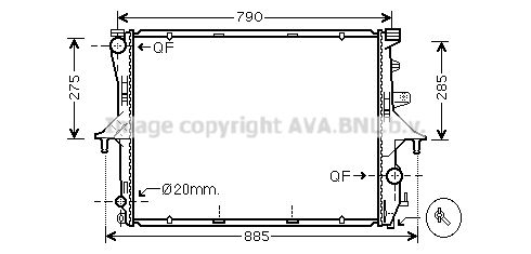 

Радиатор охлаждения двигателя AVA QUALITY COOLING VW2199