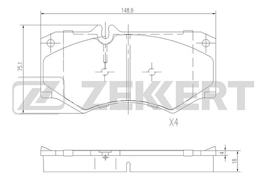 

Тормозные колодки ZEKKERT дисковые BS-1151