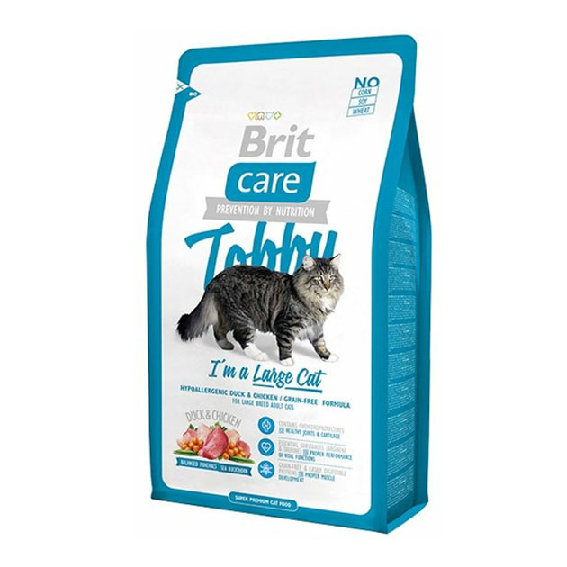 фото Сухой корм для кошек brit care tobby, для крупных пород, утка, 2кг