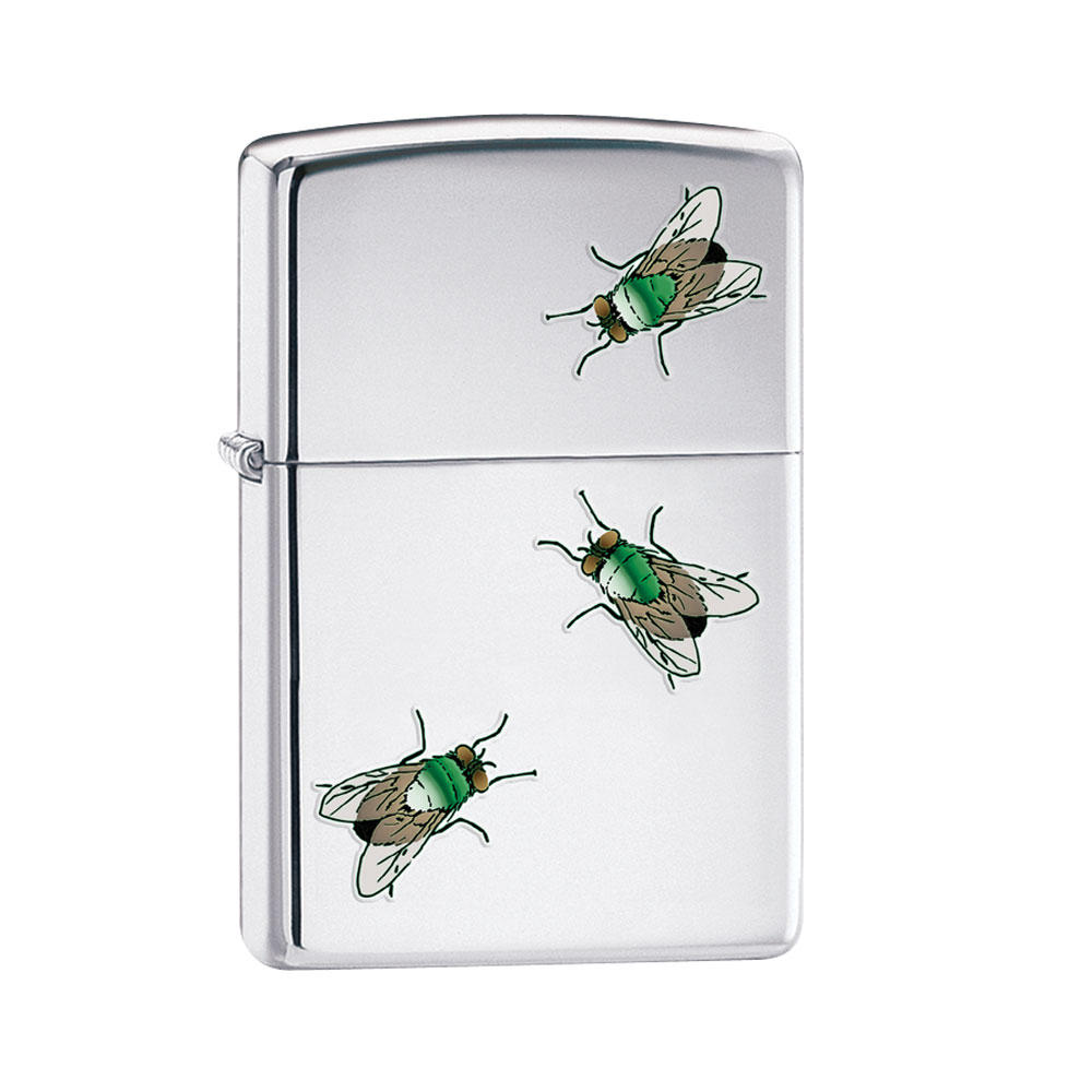 

Бензиновая зажигалка Zippo Flies High Polish Chrome, Серебристый, Flies
