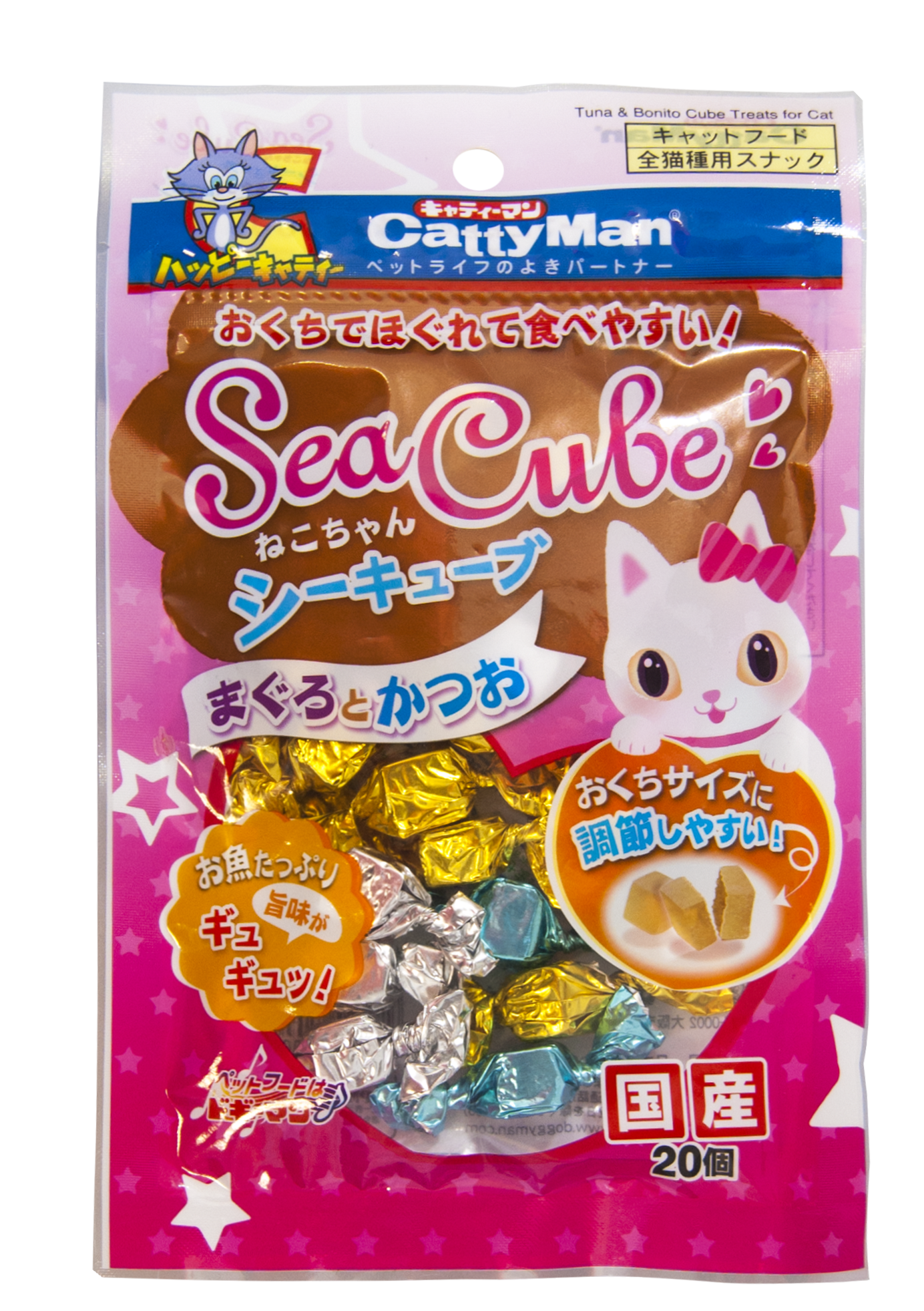 фото Лакомства для кошек japan premium pet морские кубики из тунца-бонито для кошек, 20 кубиков