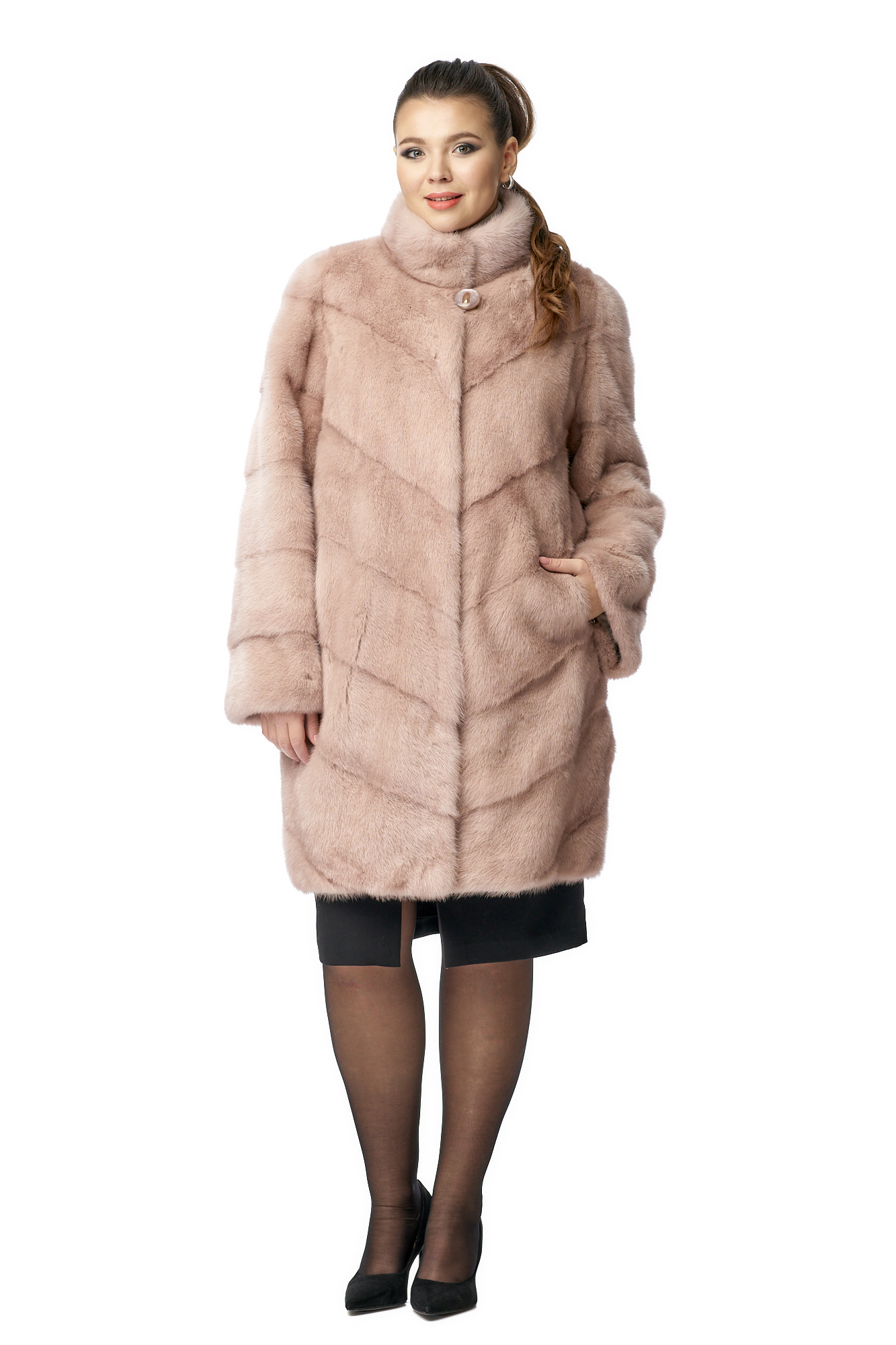 

Шуба женская МОСМЕХА 8010731 розовая 50 RU, 8010731