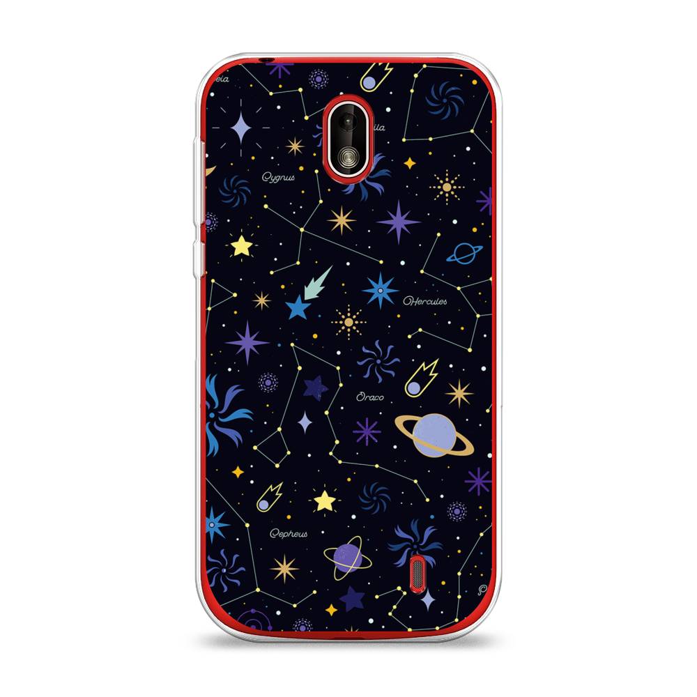 

Чехол на Nokia 1 "Цветной космос", Желтый, 121250-2
