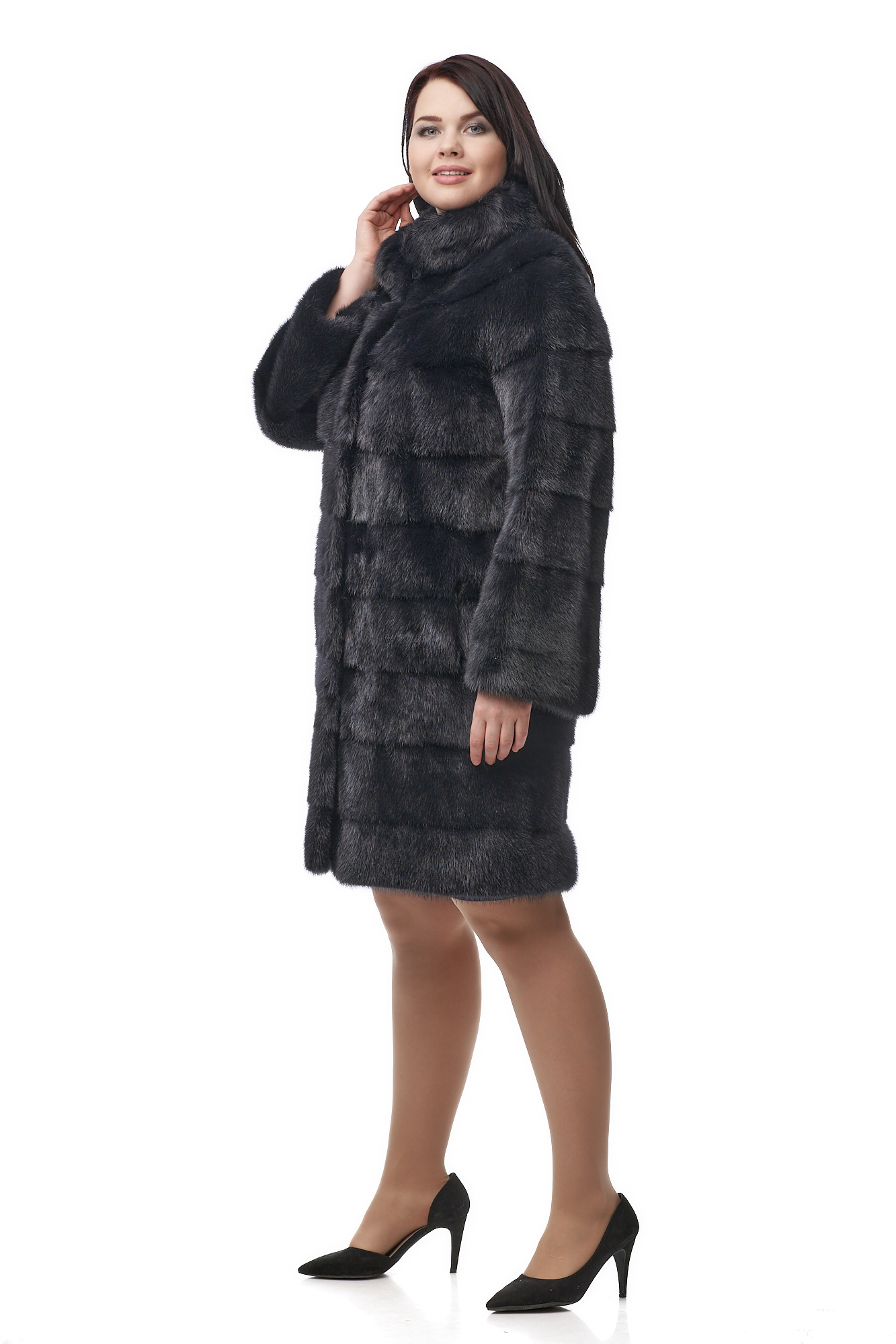 

Шуба женская МОСМЕХА 8010764 серая 50 RU, 8010764