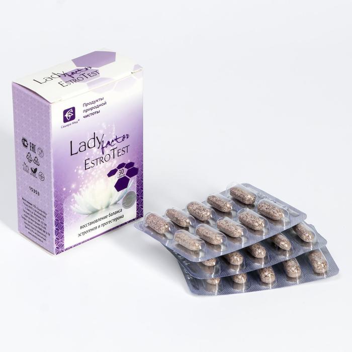 Таблетки Lady Factor Estrotest, баланс половых гормонов, 30 штук по 800 мг