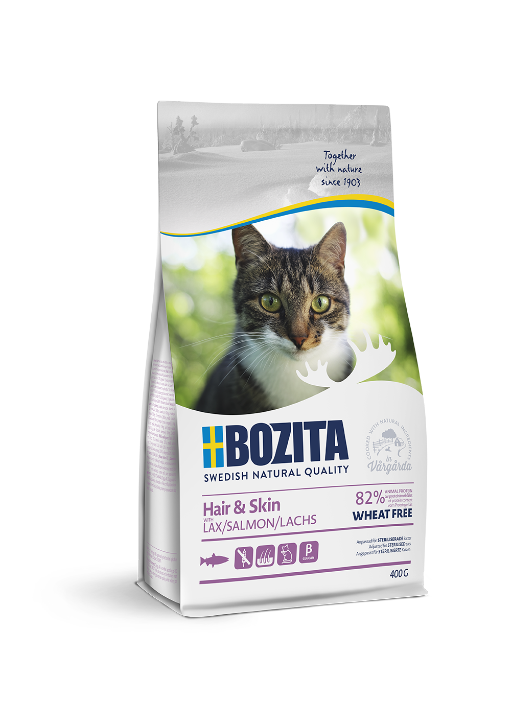 фото Сухой корм для кошек bozita feline function sensitive hair&skin, лосось, 0,4кг