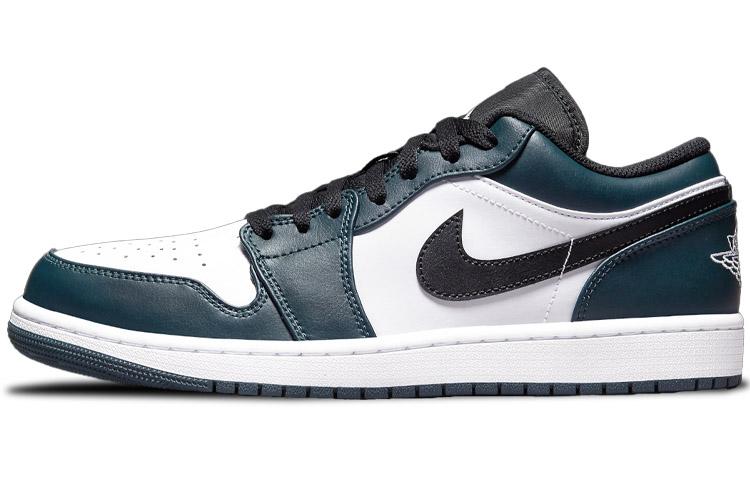 

Кеды унисекс Jordan Air Jordan 1 low dark teal белые 43 EU, Белый, Air Jordan 1 low dark teal