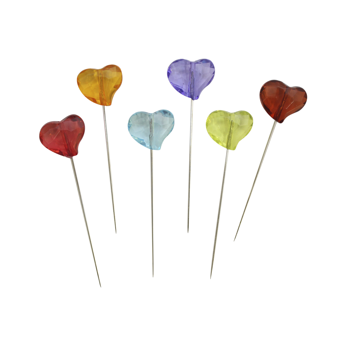Булавки декоративные с цветными сердечками, арт. H17-L1373 Астра 7714207