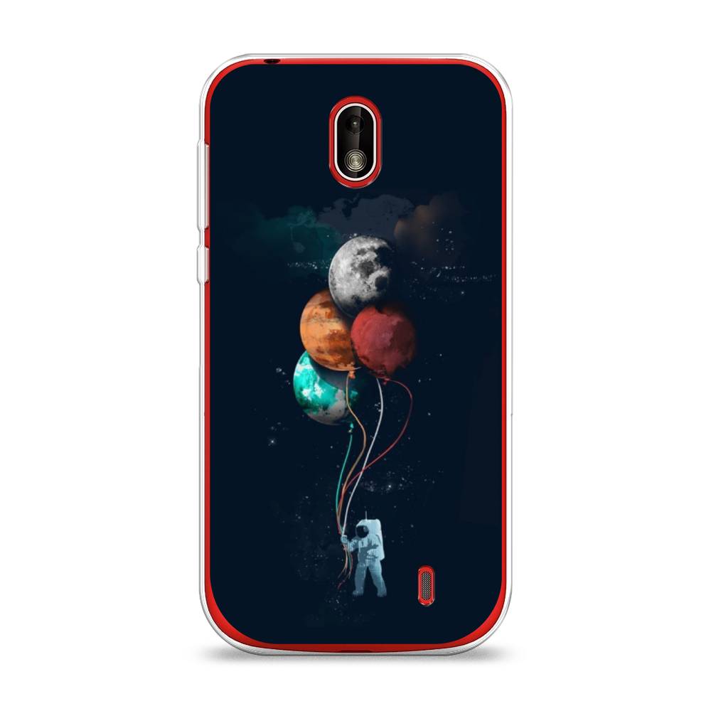 

Чехол на Nokia 1 "Космонавт с шариками", Разноцветный, 121250-4