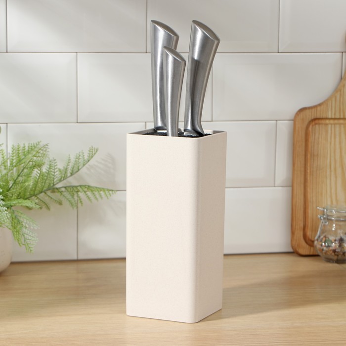 Подставка для ножей с наполнителем «Нежность», 22x9 см, цвет бежевый