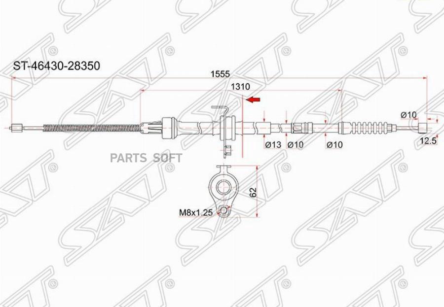 

Трос Ручника Ty Townace Noah 2wd Cr4#/Sr4# 98-, - Lh (левый) Sat арт. ST-46430-28350