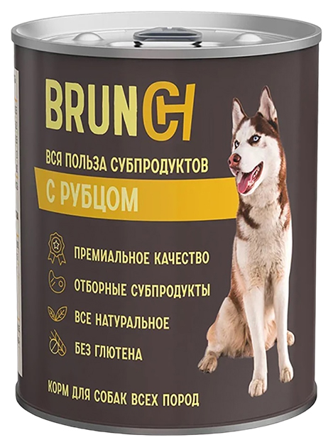 Влажный корм для собак Brunch вся польза субпродуктов, с рубцом, 340 г
