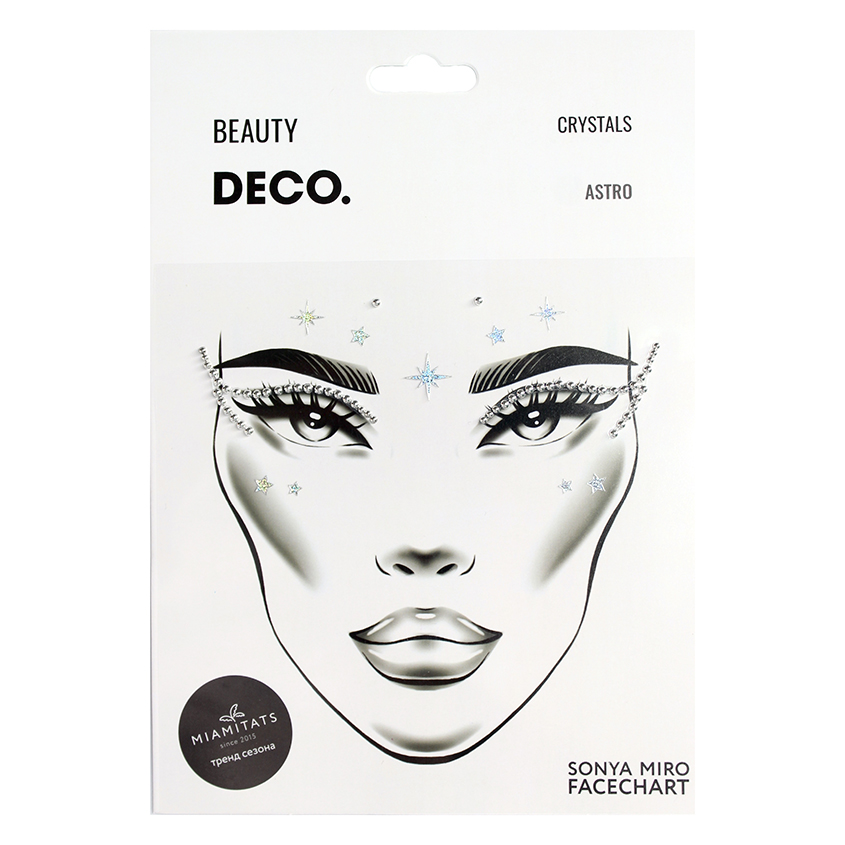 Кристаллы для лица и тела DECO. FACE CRYSTALS by Miami tattoos Astro татуировка для тела deco japanese by miami tattoos переводная hero