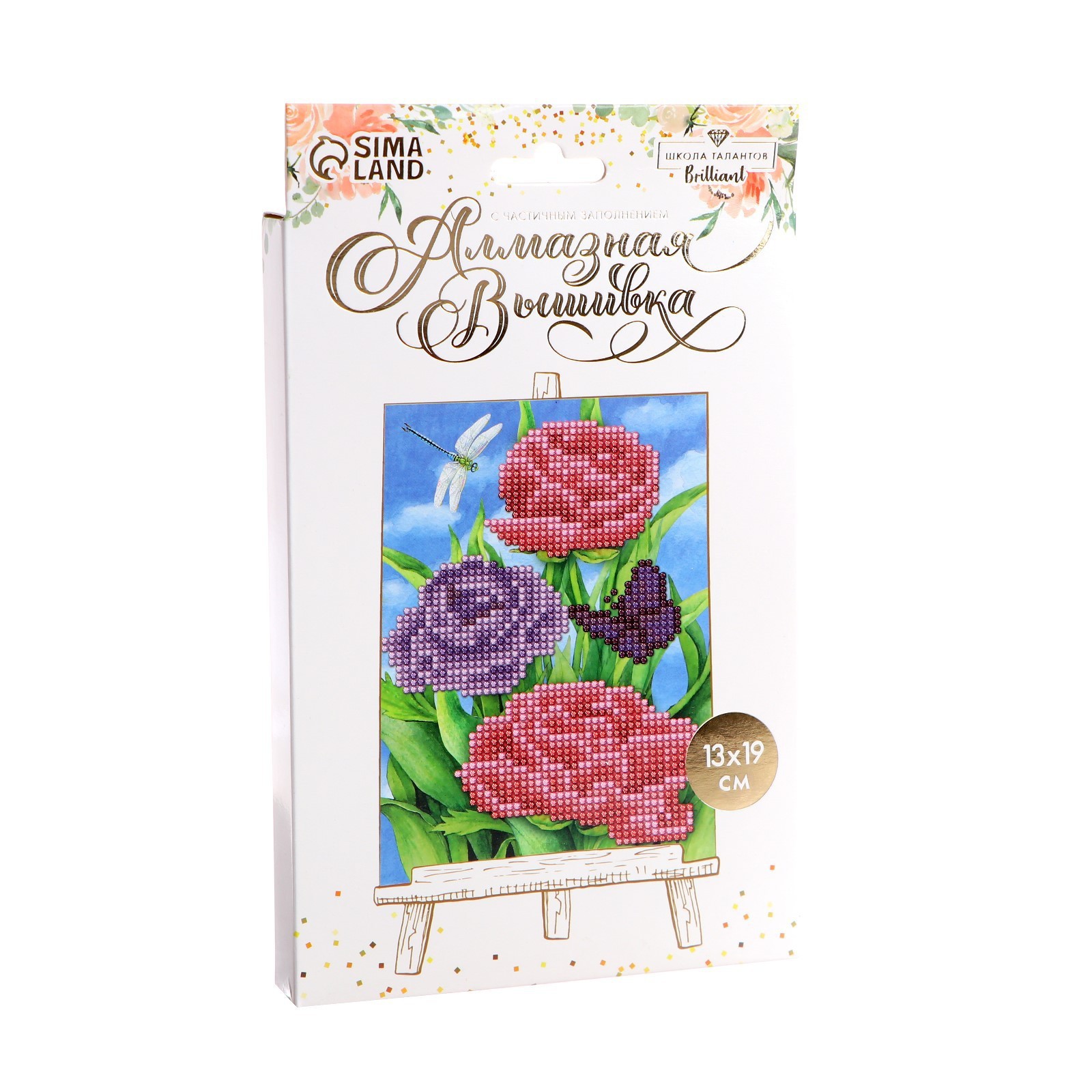 

Алмазная мозаика Школа талантов Цветы, 13х19 см, Цветы