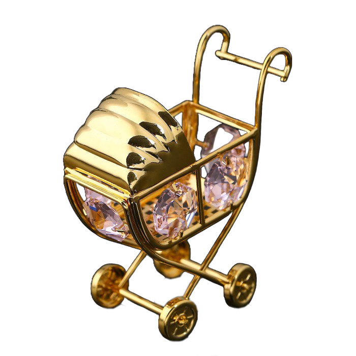 фото Сувенир «детская коляска», 6х3х6 см, с кристаллами nobrand