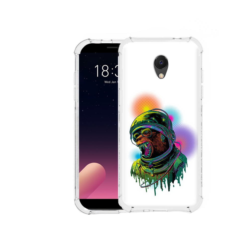 

Чехол MyPads Tocco для Meizu M6S медведь космонавт, Прозрачный, Tocco