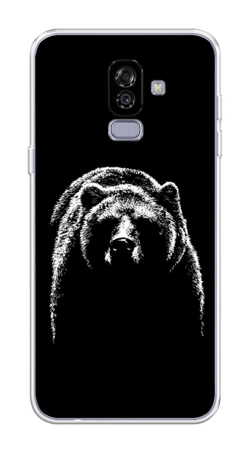 

Чехол на Samsung Galaxy J8 "Медведь в ночи", Белый;черный, 26550-1