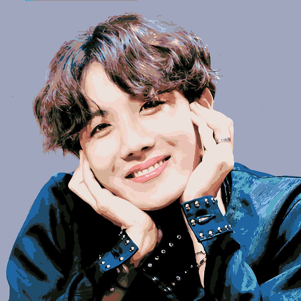 фото Картина по номерам красиво красим bts j-hope smile, 90 х 90 см