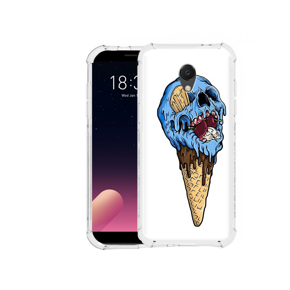 

Чехол MyPads Tocco для Meizu M6S мороженное череп, Прозрачный, Tocco