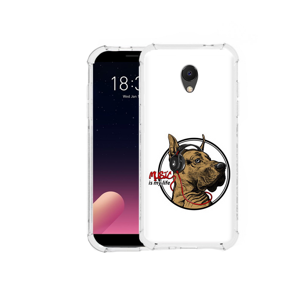 

Чехол MyPads Tocco для Meizu M6S музыкальная собака, Прозрачный, Tocco