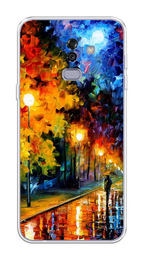 

Чехол на Samsung Galaxy J8 "Безлюдная улочка", Оранжевый;желтый;синий, 26550-1