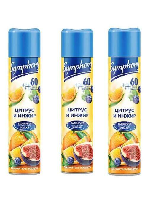 

Освежитель воздуха Symphony Premium Цитрус и инжир 300 мл х 3 шт., Цитрус и инжир, 3 шт