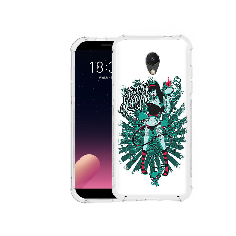 

Чехол MyPads Tocco для Meizu M6S нарисованная девушка в татуировках, Прозрачный, Tocco