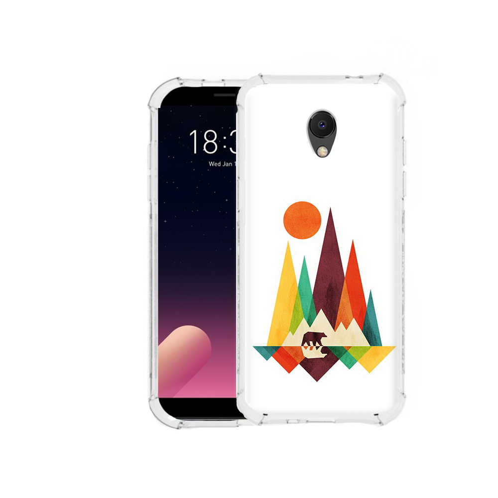

Чехол MyPads Tocco для Meizu M6S нарисованные горы с медведем, Прозрачный, Tocco