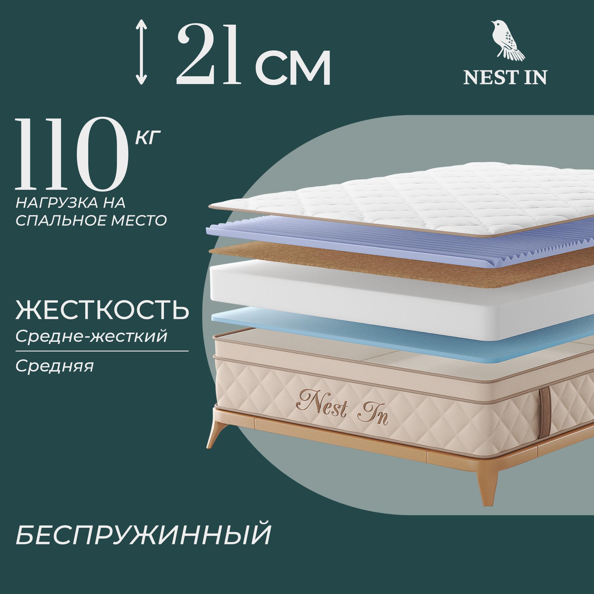 

Матрас беспружинный Nest In Parrot 110х190, Бежевый, Parrot
