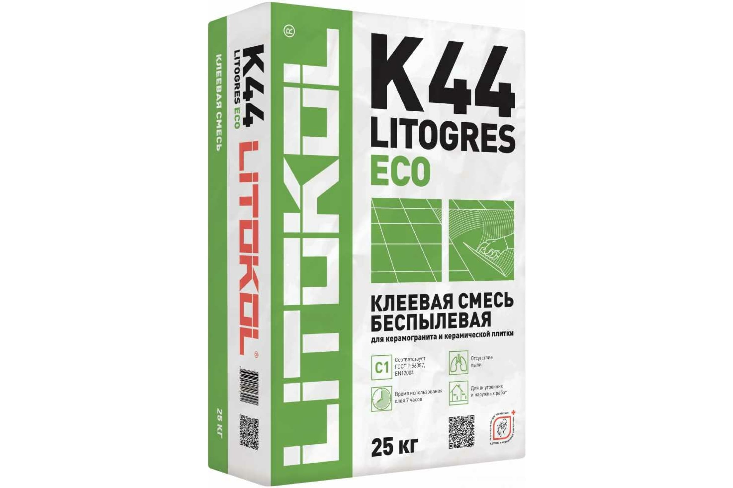 

Клеевая смесь беспылевая LITOKOL Litogres К44 ECO 25 кг 326110002