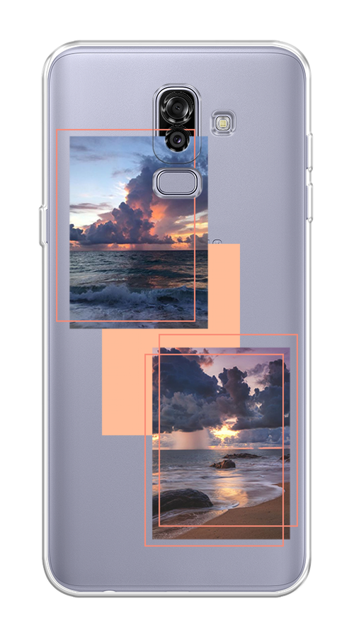 

Чехол на Samsung Galaxy J8 "Sky collage", Розовый;прозрачный;синий, 26550-1